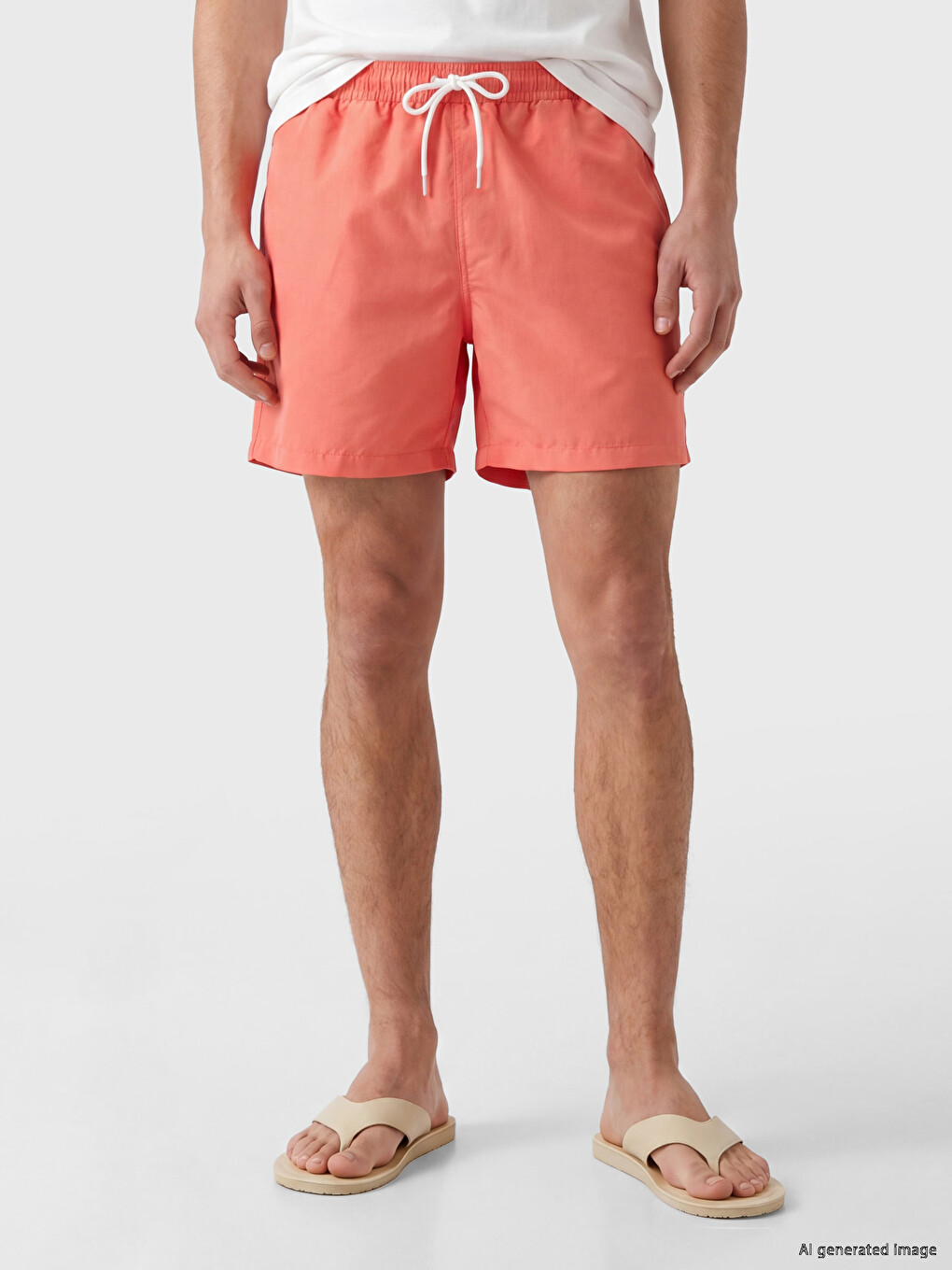 Man Orange Swimming Shorts-2