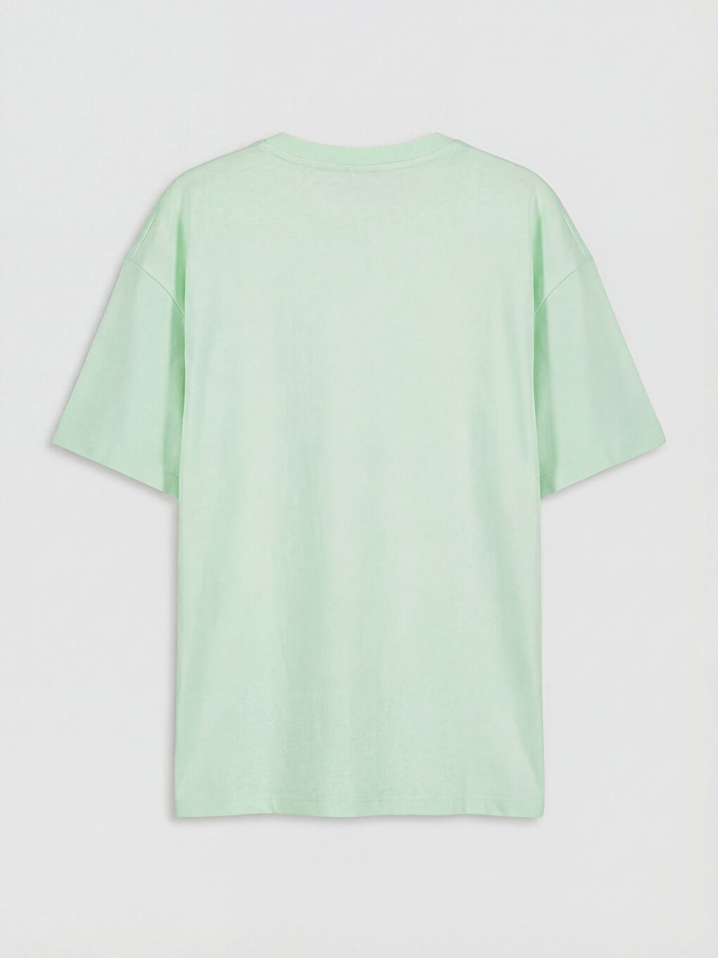 Yeşil Bisiklet Yaka Kısa Kollu Baskılı Kız Çocuk Tişört-1