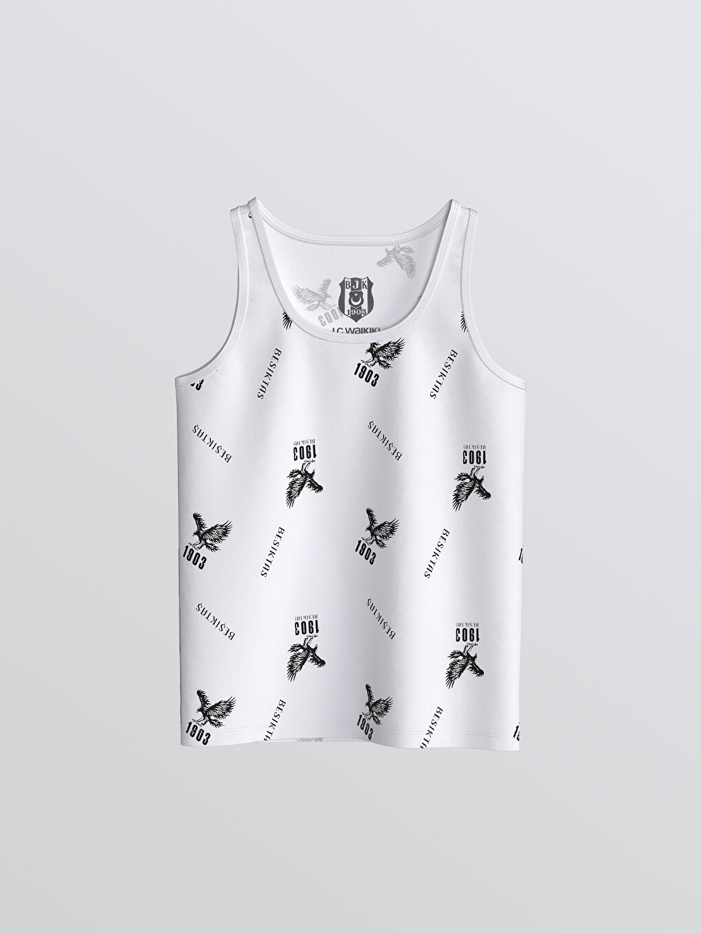 Beyaz Beşiktaş Baskılı Erkek Çocuk Atlet 2'li-2