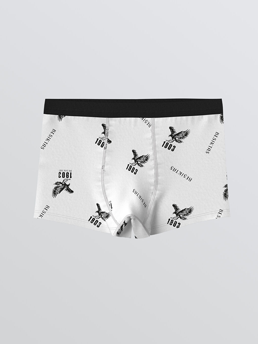 Beyaz Erkek Çocuk Beşiktaş Baskılı Boxer