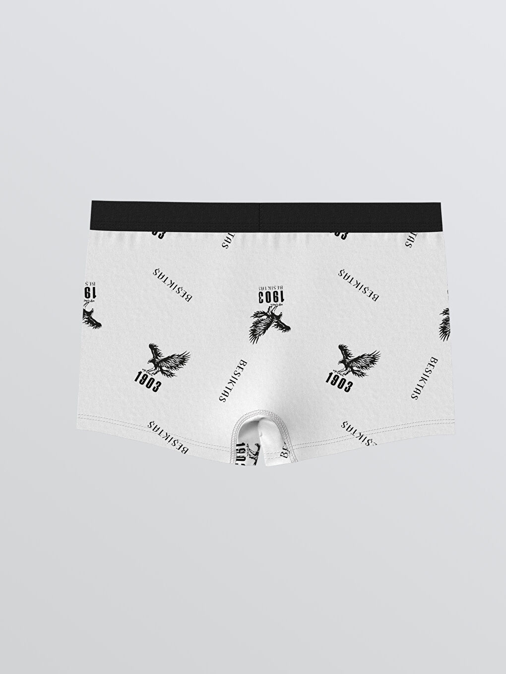 Beyaz Baskılı Erkek Çocuk Boxer 3'lü-4