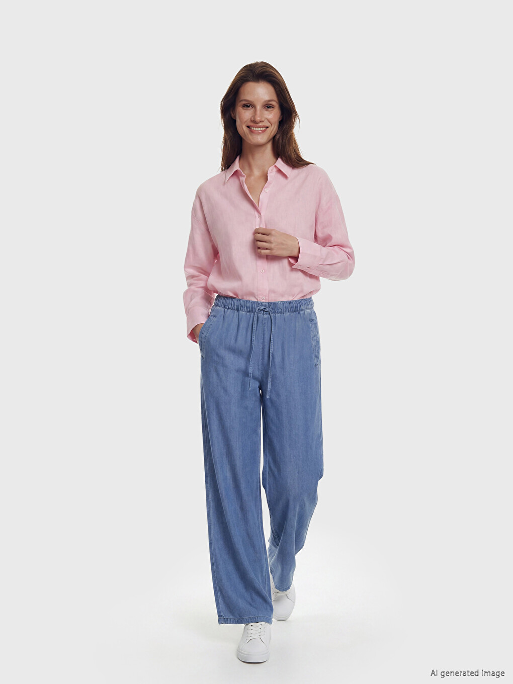 Elastic Waist Wideleg Women's Jeans
