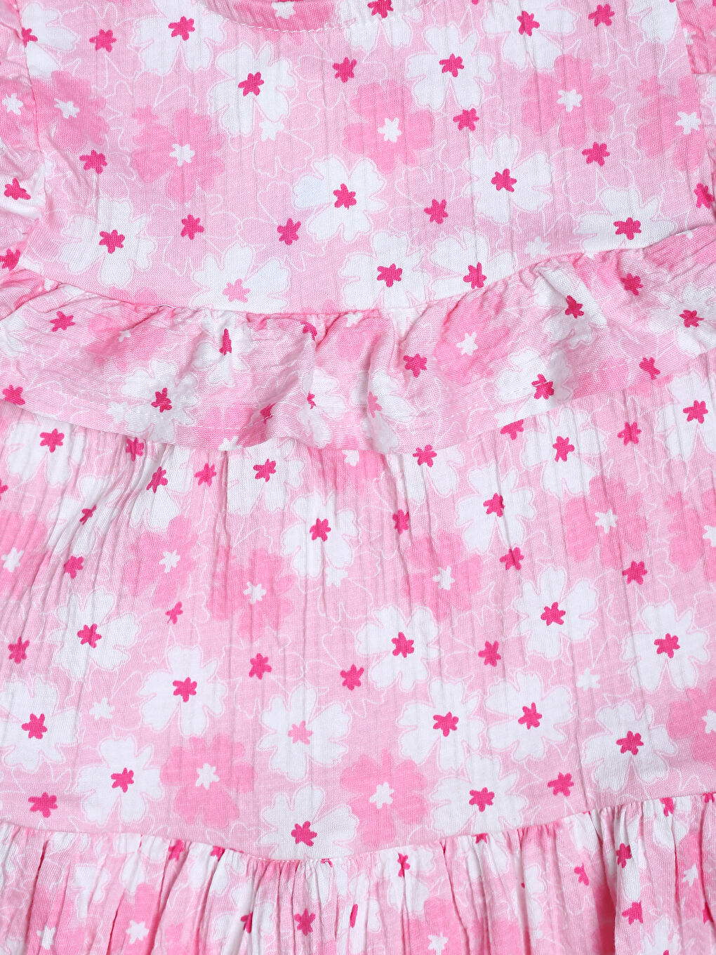 Crew Neck Patterned Baby Girls' Dress-2