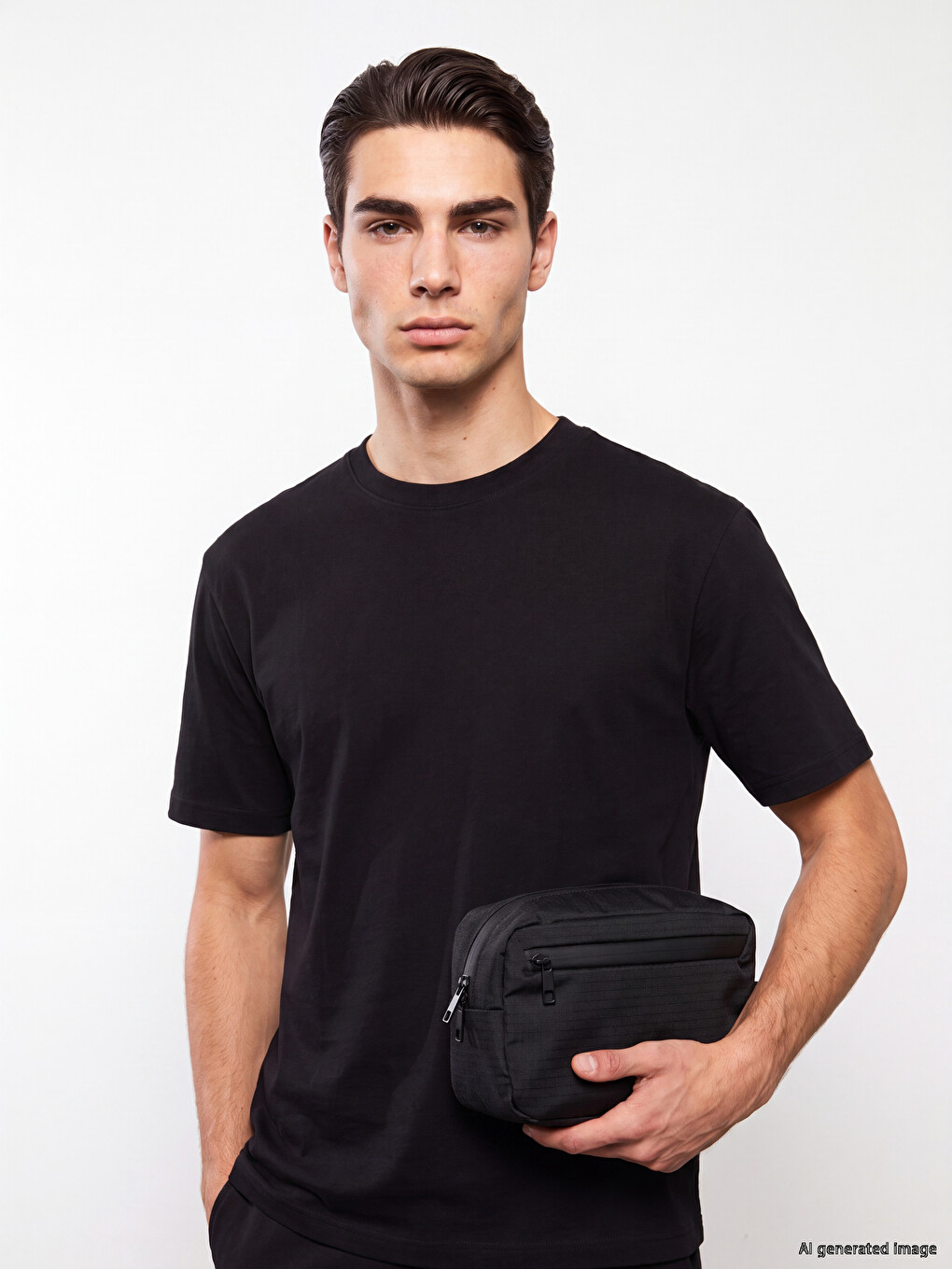 Zippered Men's Handbag