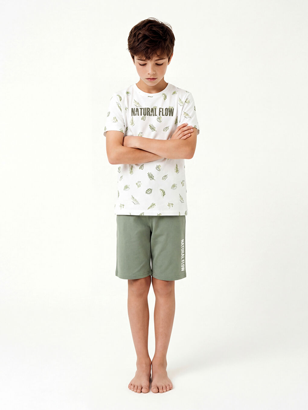 Baskılı Erkek Çocuk Şortlu Pijama Takımı-1