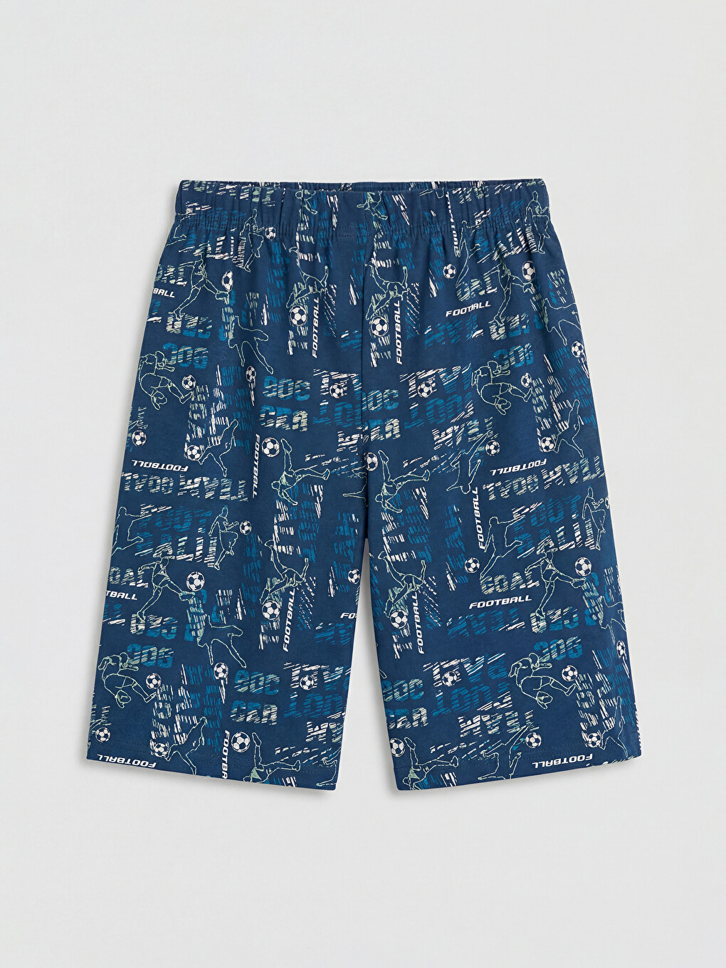 Lacivert Baskılı Erkek Çocuk Pijama Şort-1
