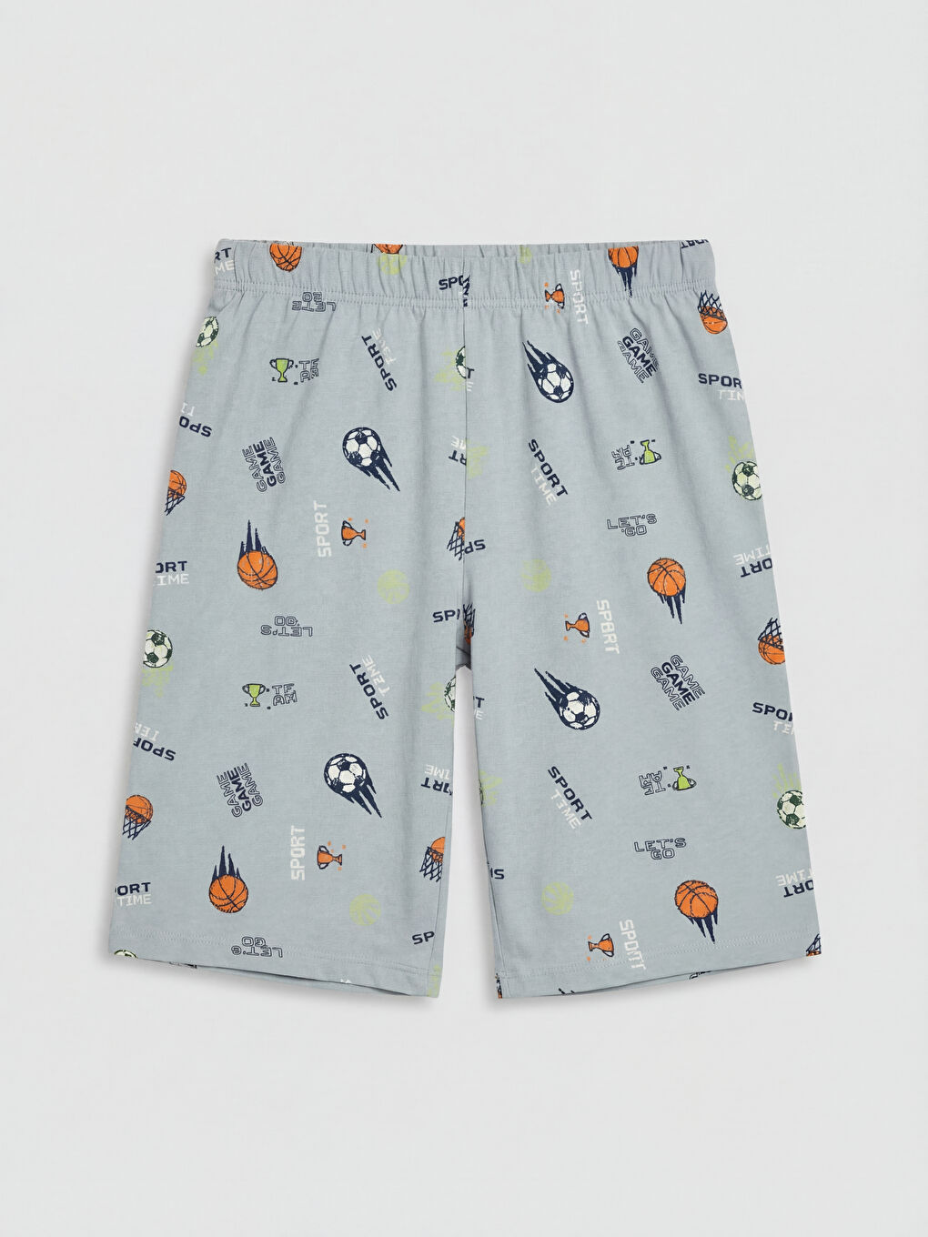 Gri Baskılı Erkek Çocuk Pijama Şort