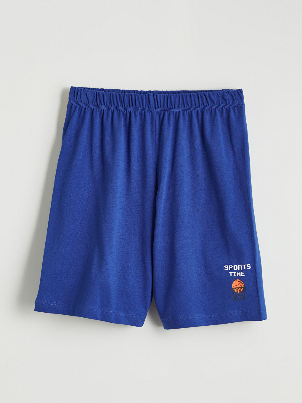 Mavi Baskılı Erkek Çocuk Şort Pijama Altı 2'li-4