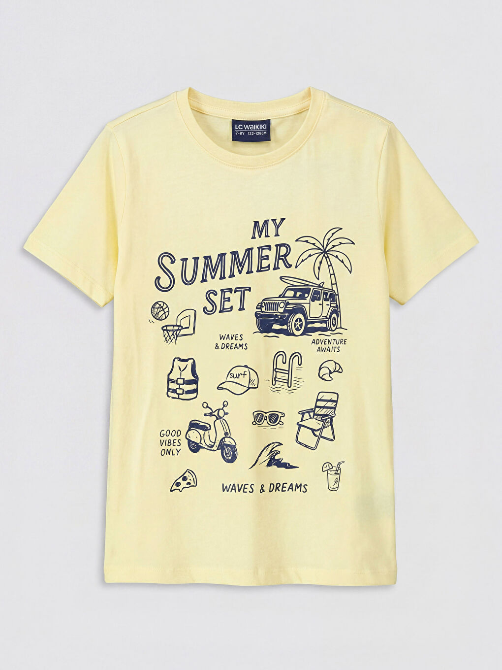 Sarı Baskılı Erkek Çocuk Şortlu Pijama Takımı-1