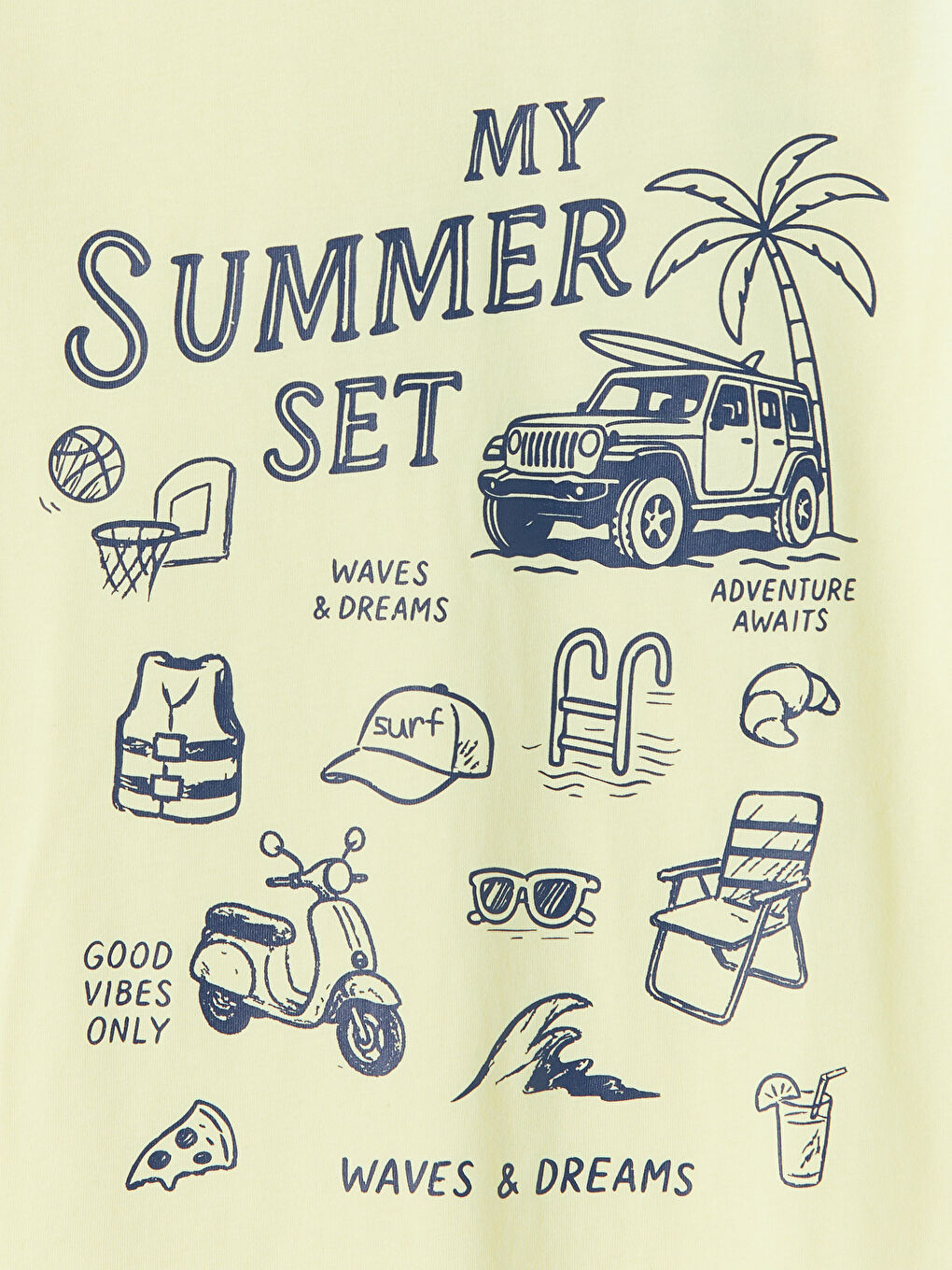 Sarı Baskılı Erkek Çocuk Şortlu Pijama Takımı-5