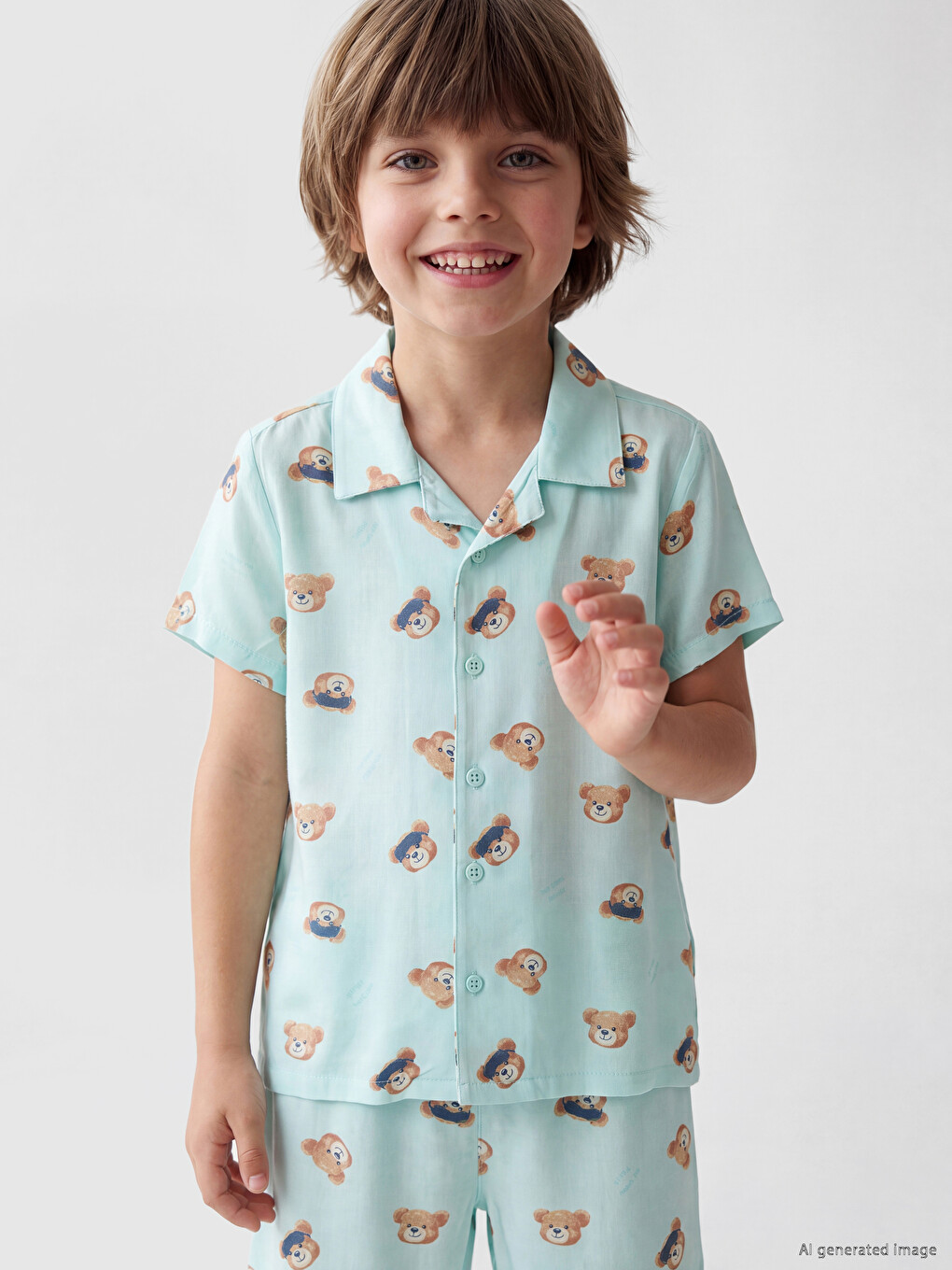 Resort Collar Boys' Shortie Pyjama Set-1