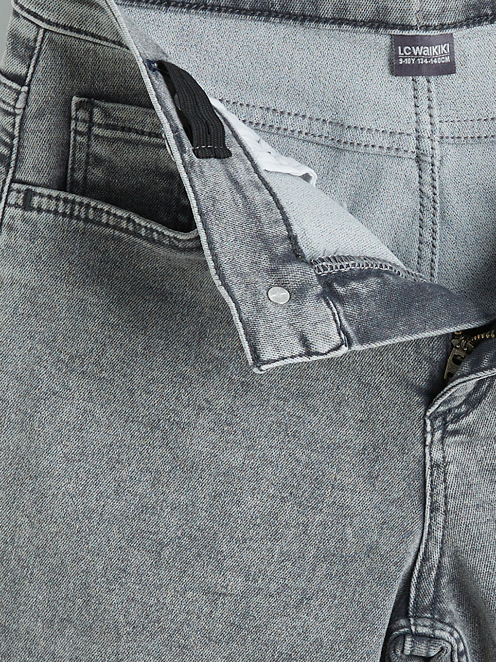 Gri Erkek Çocuk Jean Şort-3