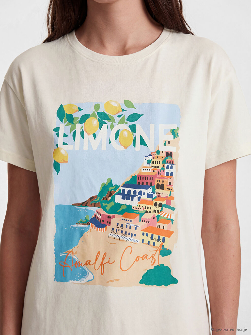 Ženska spavaćica sa okruglim izrezom, štampana-2