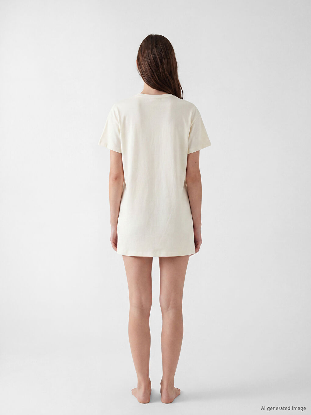 Ženska spavaćica sa okruglim izrezom, štampana-3