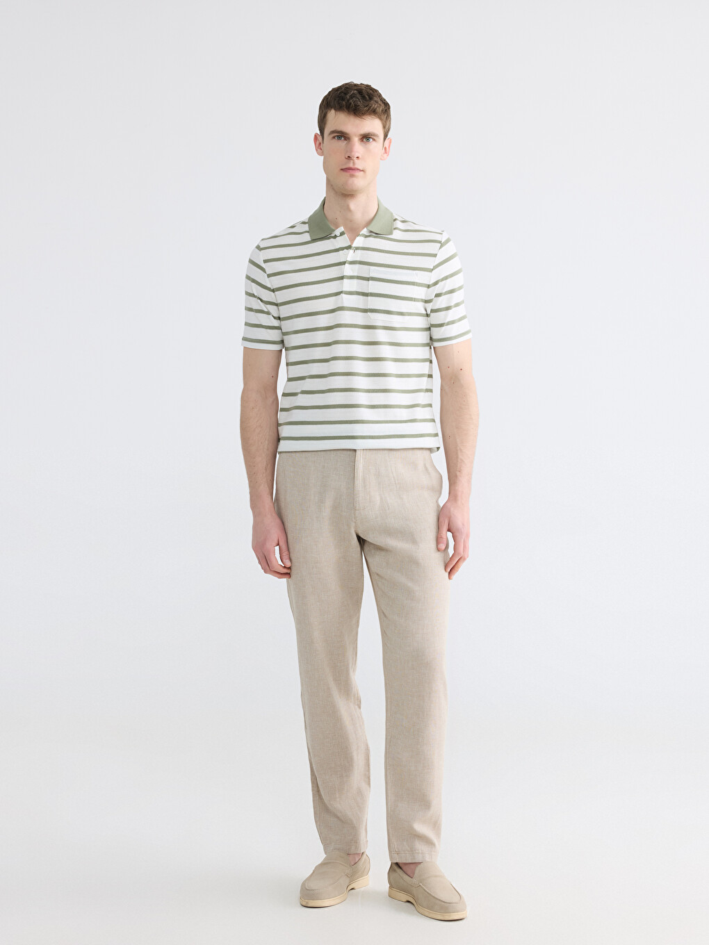 Tricou Polo Vărgat Bărbați-3