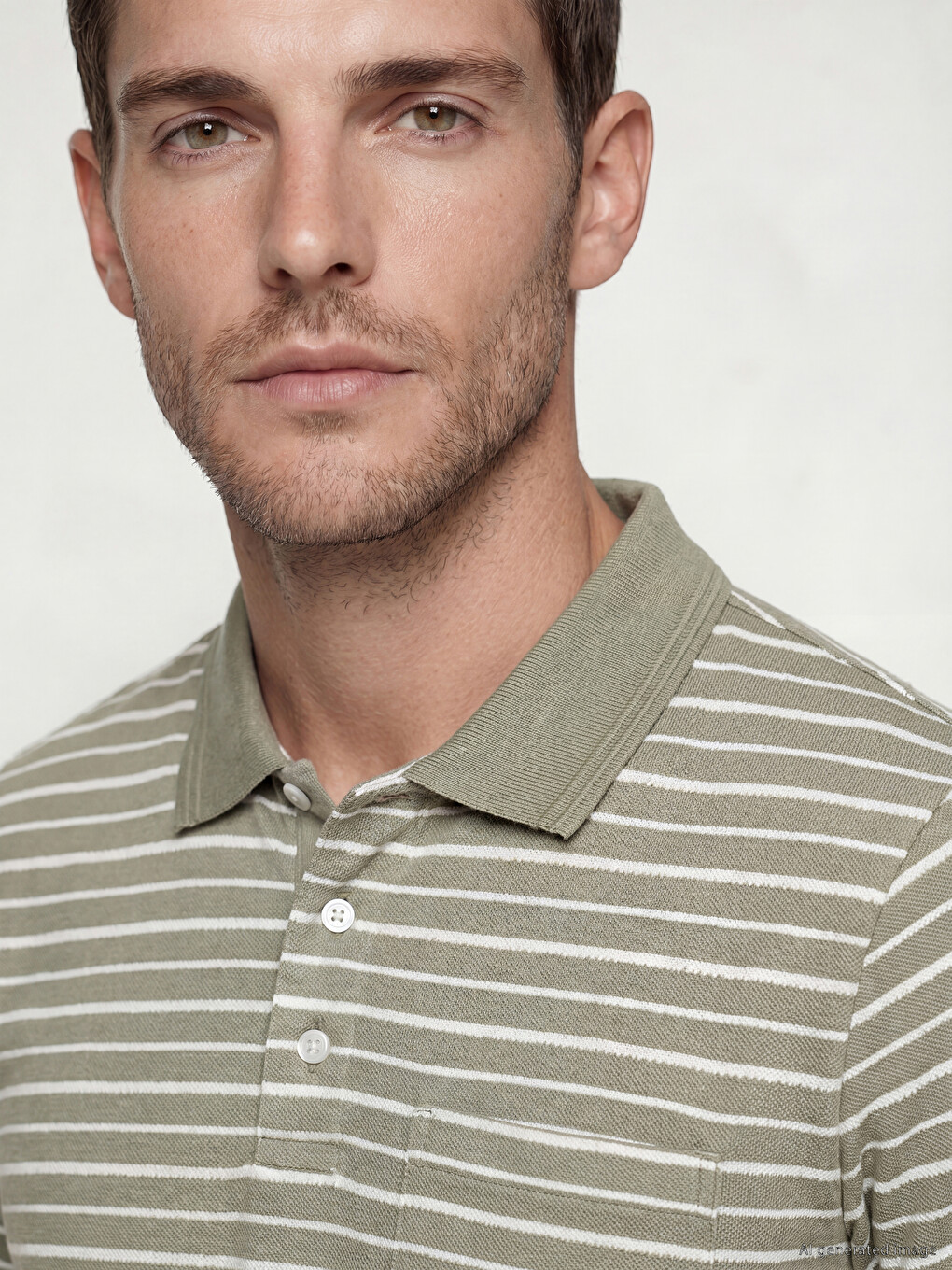 Polo Collar Striped Men's T-Shirt-2
