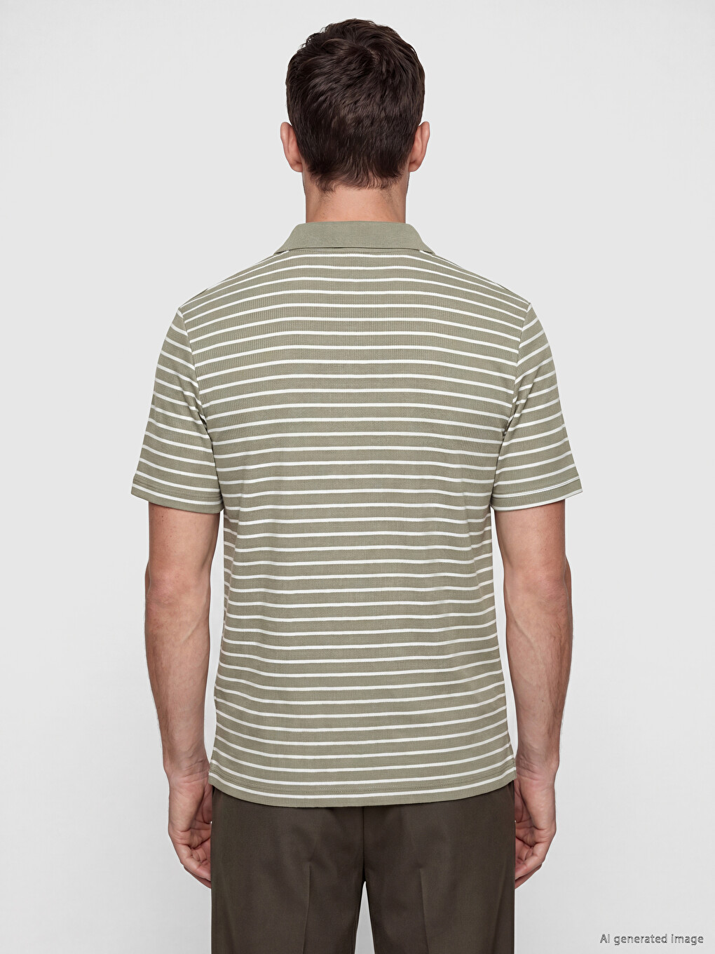 Polo Collar Striped Men's T-Shirt-3