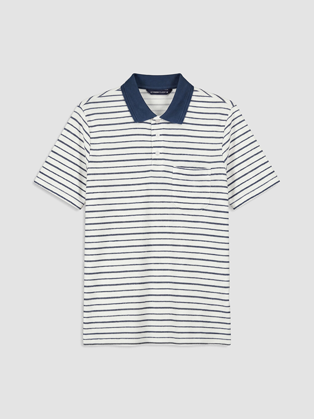 İndigo Polo Yaka Çizgili Erkek Tişört