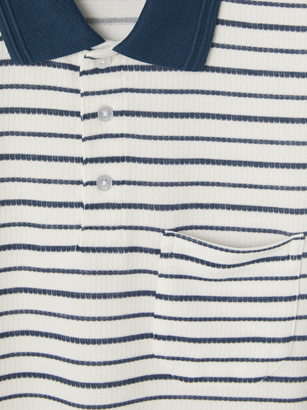 İndigo Polo Yaka Çizgili Erkek Tişört-1