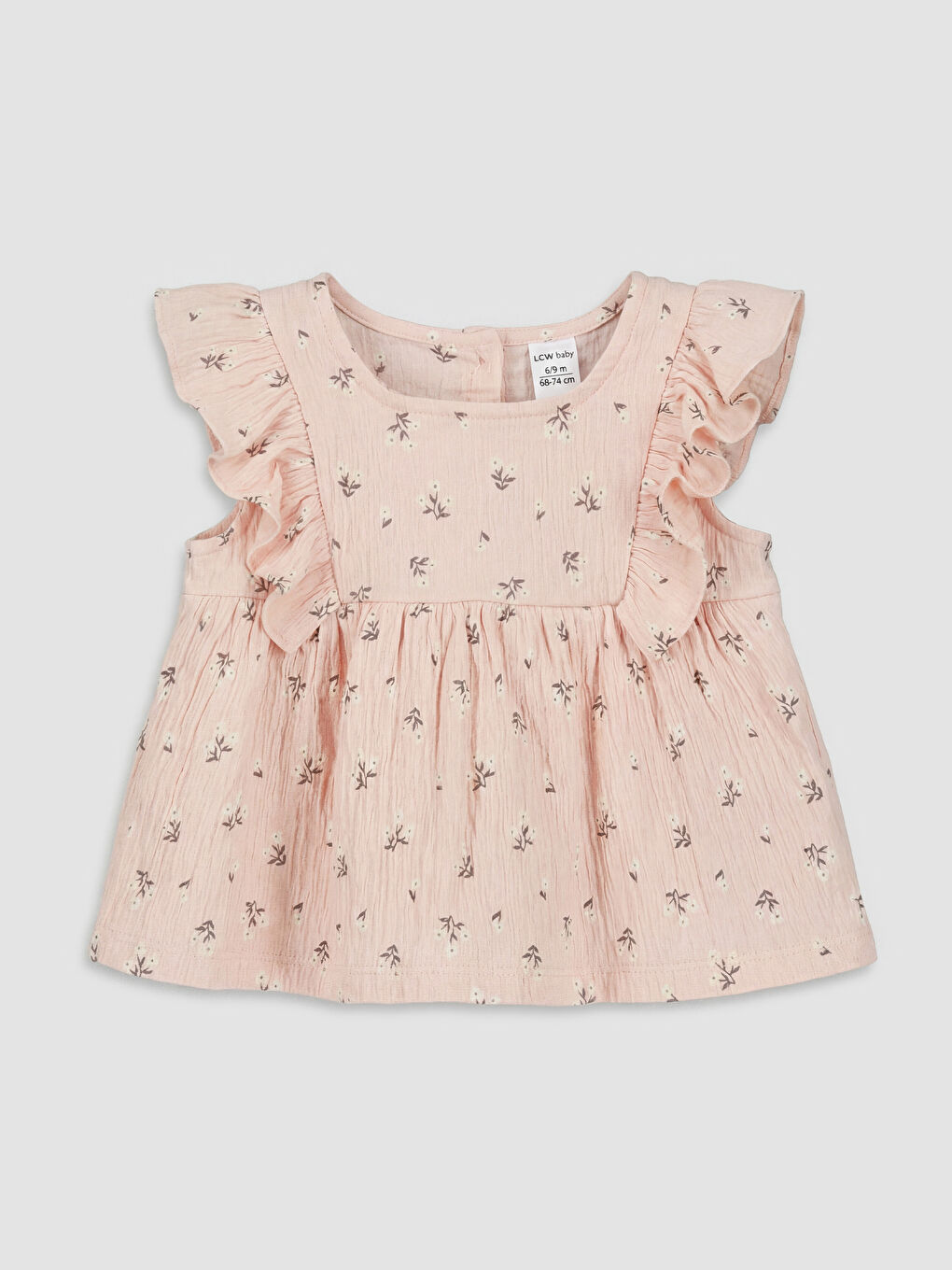 Floral Patterned Baby Girls' Blouse and Shorts Set-1