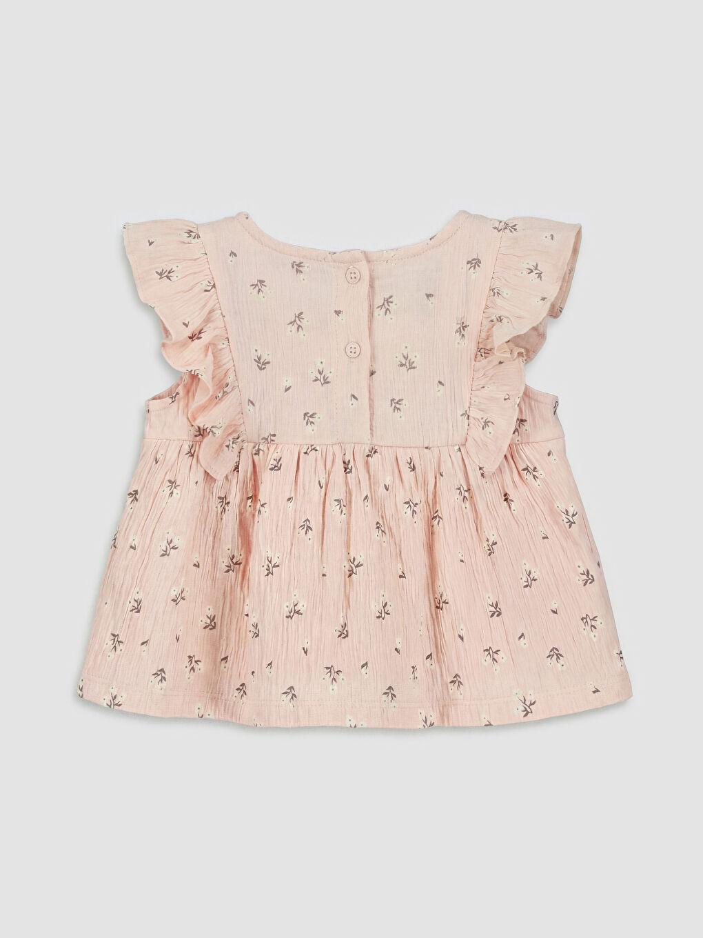 Floral Patterned Baby Girls' Blouse and Shorts Set-3