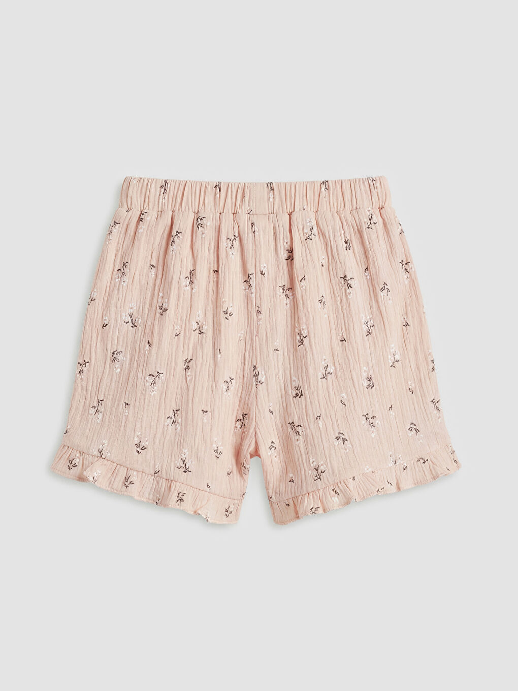 Floral Patterned Baby Girls' Blouse and Shorts Set-4