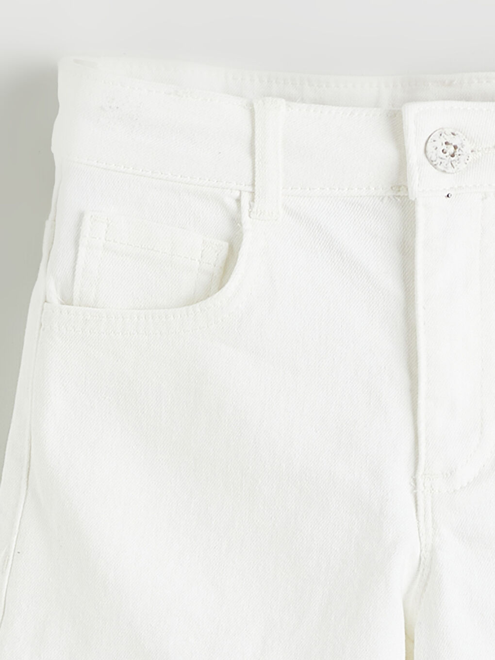 Ekru Basic Kız Çocuk Jean Şort-1