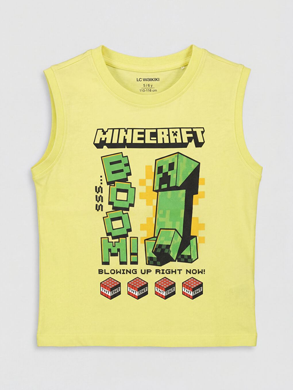 Yeşil Bisiklet Yaka Minecraft Baskılı Erkek Çocuk Atlet