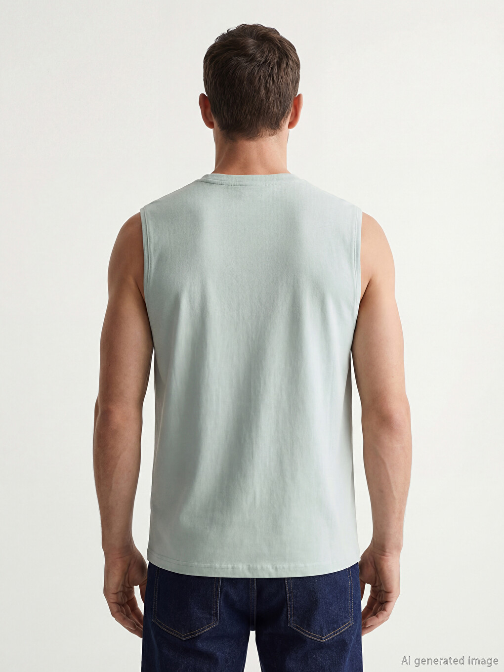 Crew Neck Printed Men's Sleeveless T-Shirt-2