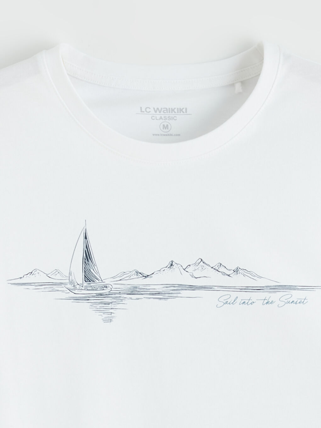 Beyaz Bisiklet Yaka Baskılı Erkek Kolsuz Tişört-5