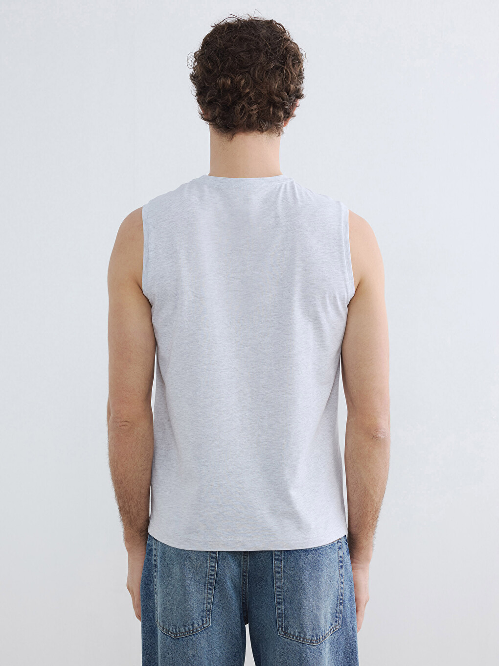 Crew Neck Printed Men's Sleeveless T-Shirt-3