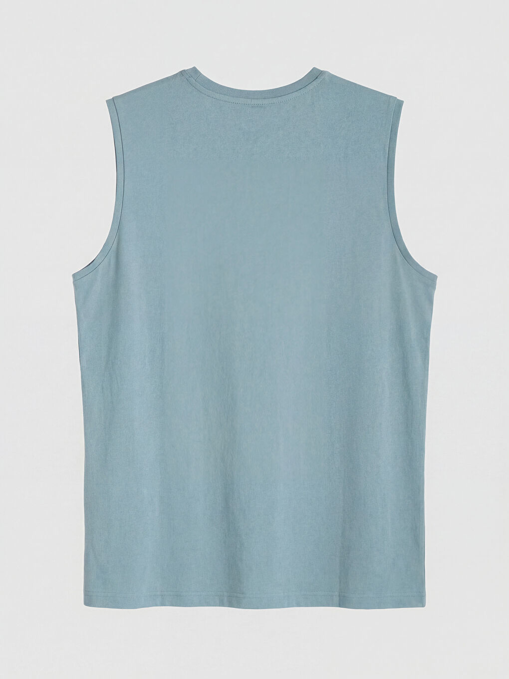 Mavi Bisiklet Yaka Baskılı Erkek Kolsuz Tişört-1