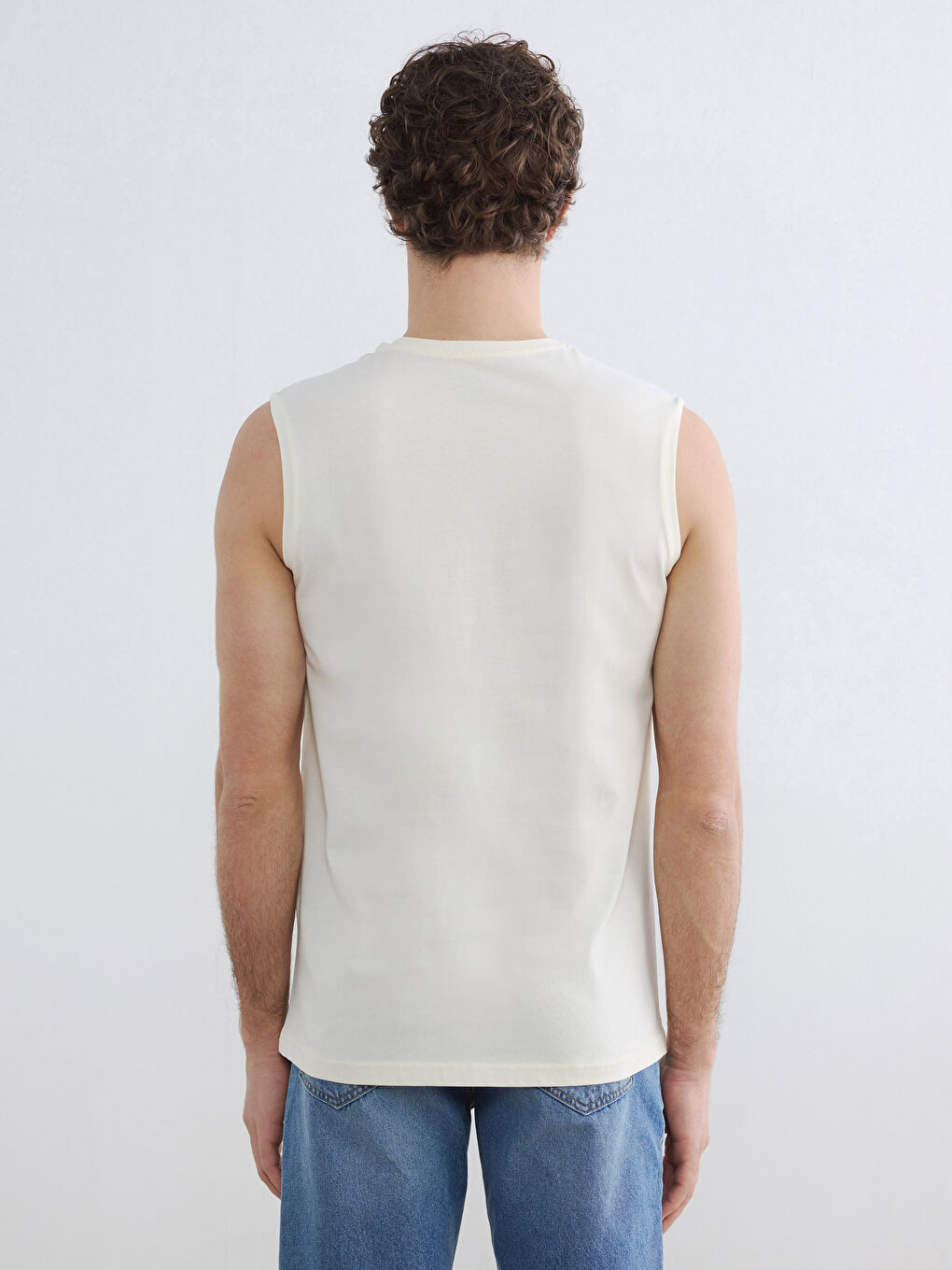 V Neck Jersey Men's Sleeveless T-Shirt-3