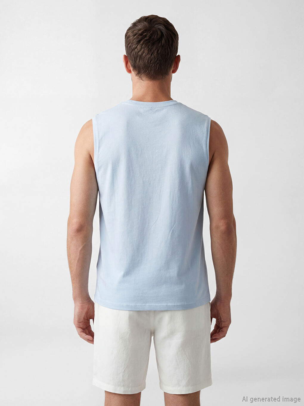 V Neck Jersey Men's Sleeveless T-Shirt-3
