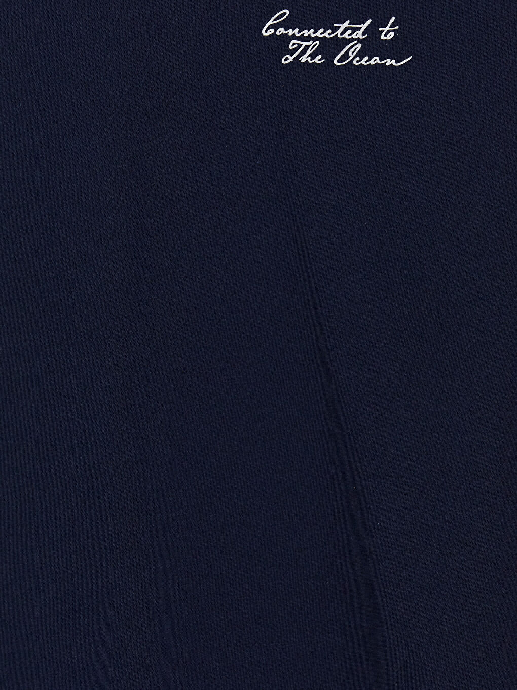 Lacivert Bisiklet Yaka Nakışlı Erkek Tişört-2