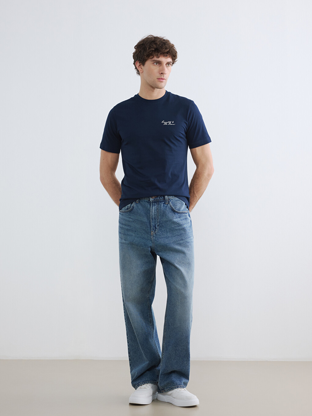 Crew Neck Embroidered Men's T-Shirt-1