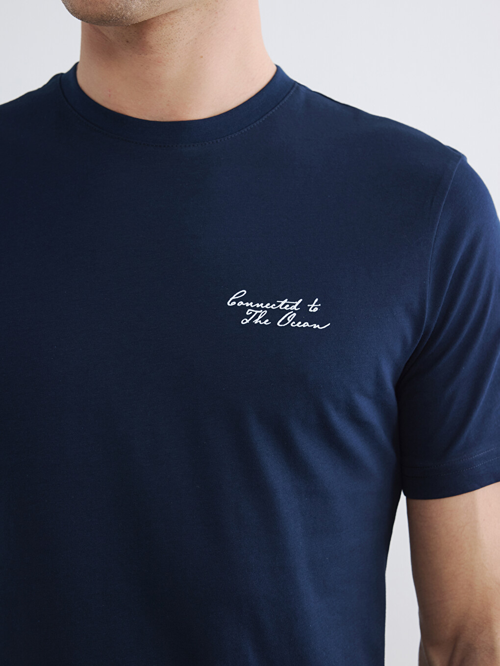 Crew Neck Embroidered Men's T-Shirt-2