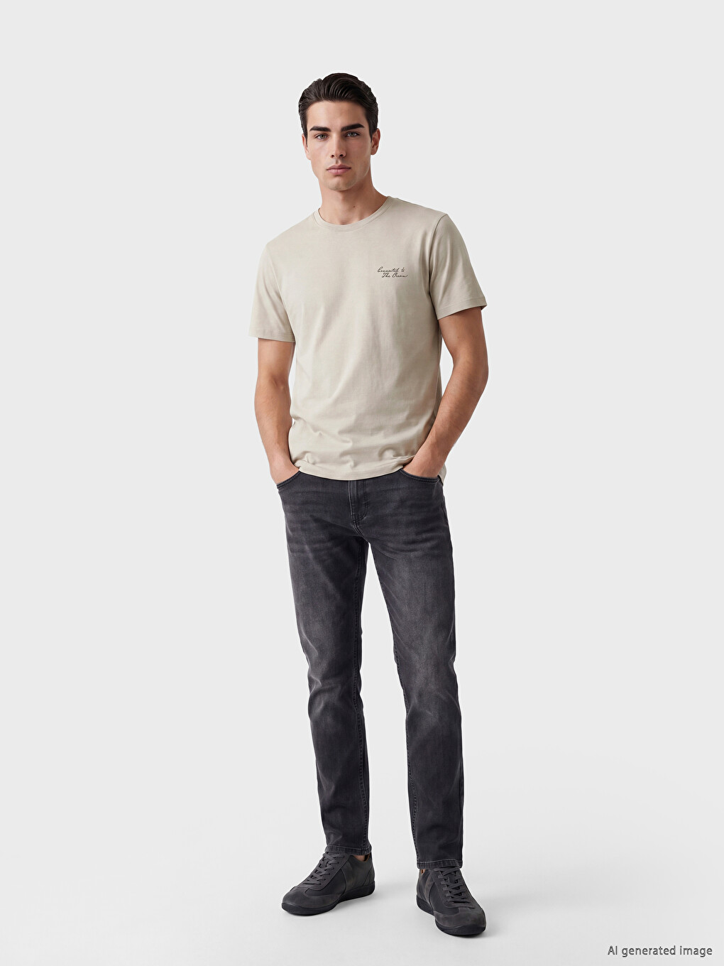 Tricou Bej Bărbat-1