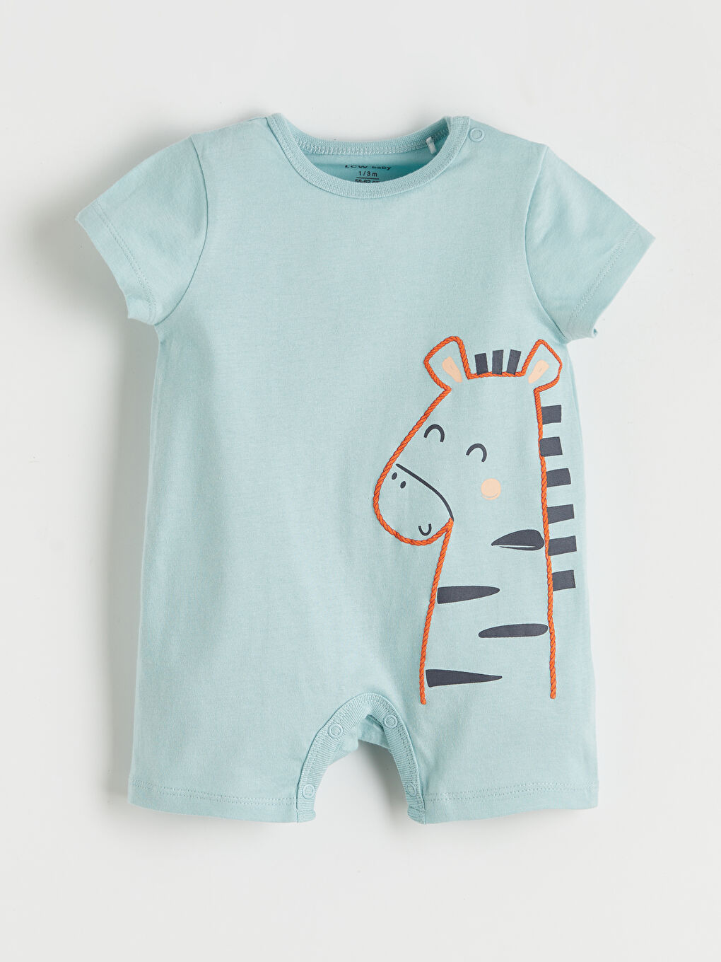 Bej Baskılı Erkek Bebek Tulum 2'li-1