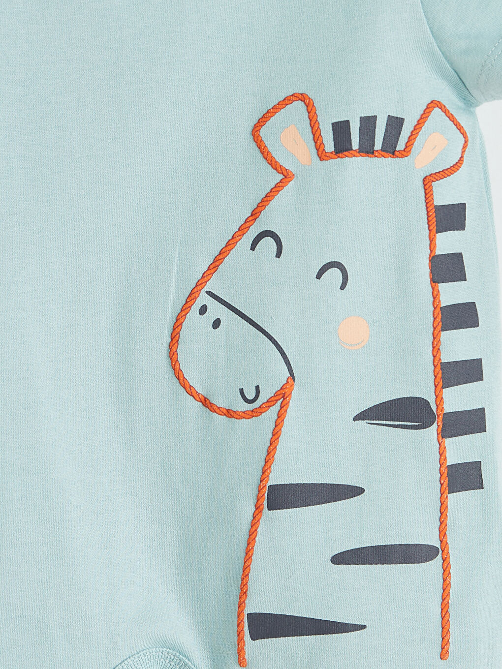 Bej Baskılı Erkek Bebek Tulum 2'li-5