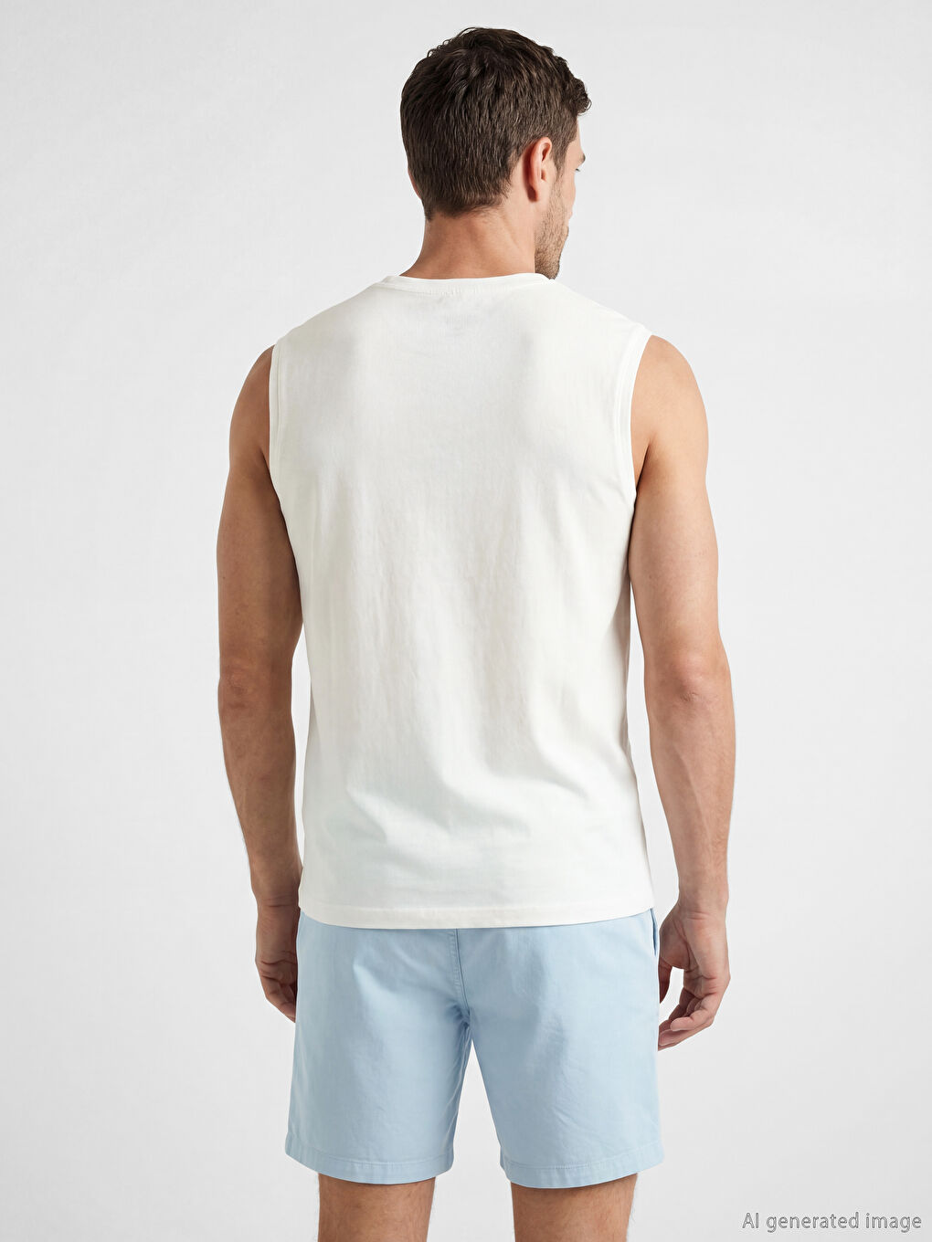 Crew Neck Printed Jersey Men's Sleeveless T-Shirt-2