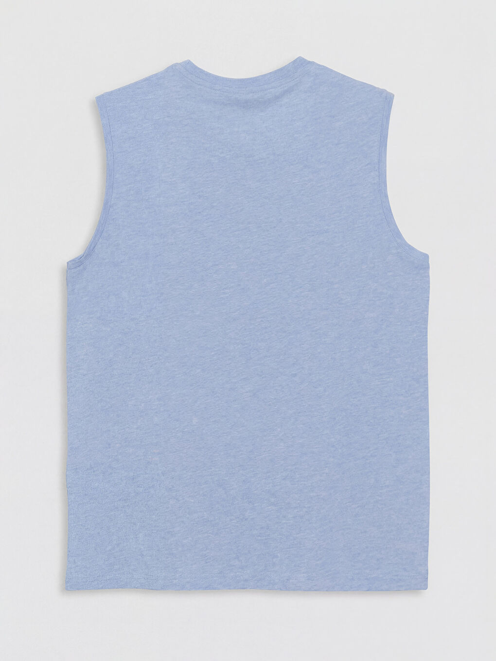 Mavi Bisiklet Yaka Baskılı Erkek Kolsuz Tişört-1