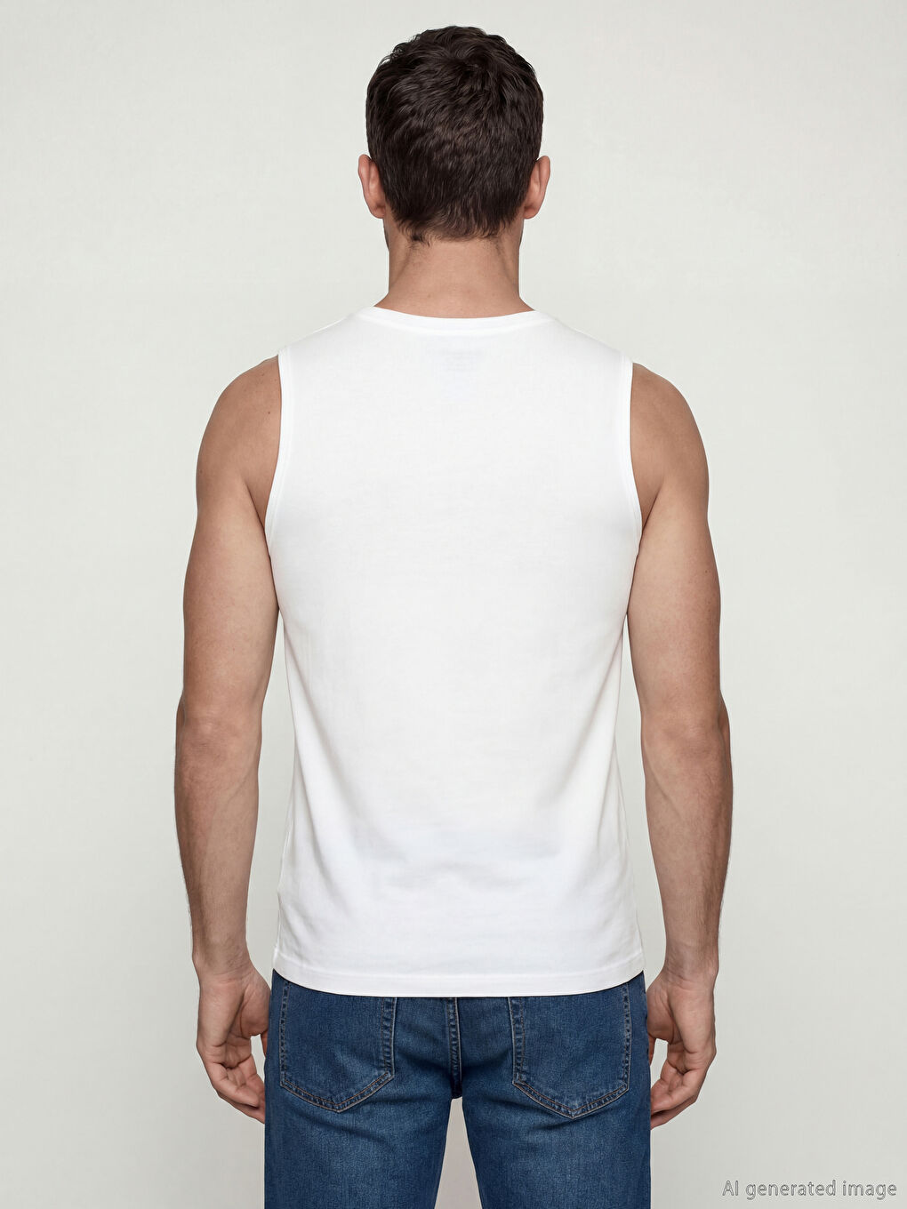 Crew Neck Printed Men's Sleeveless T-Shirt-2