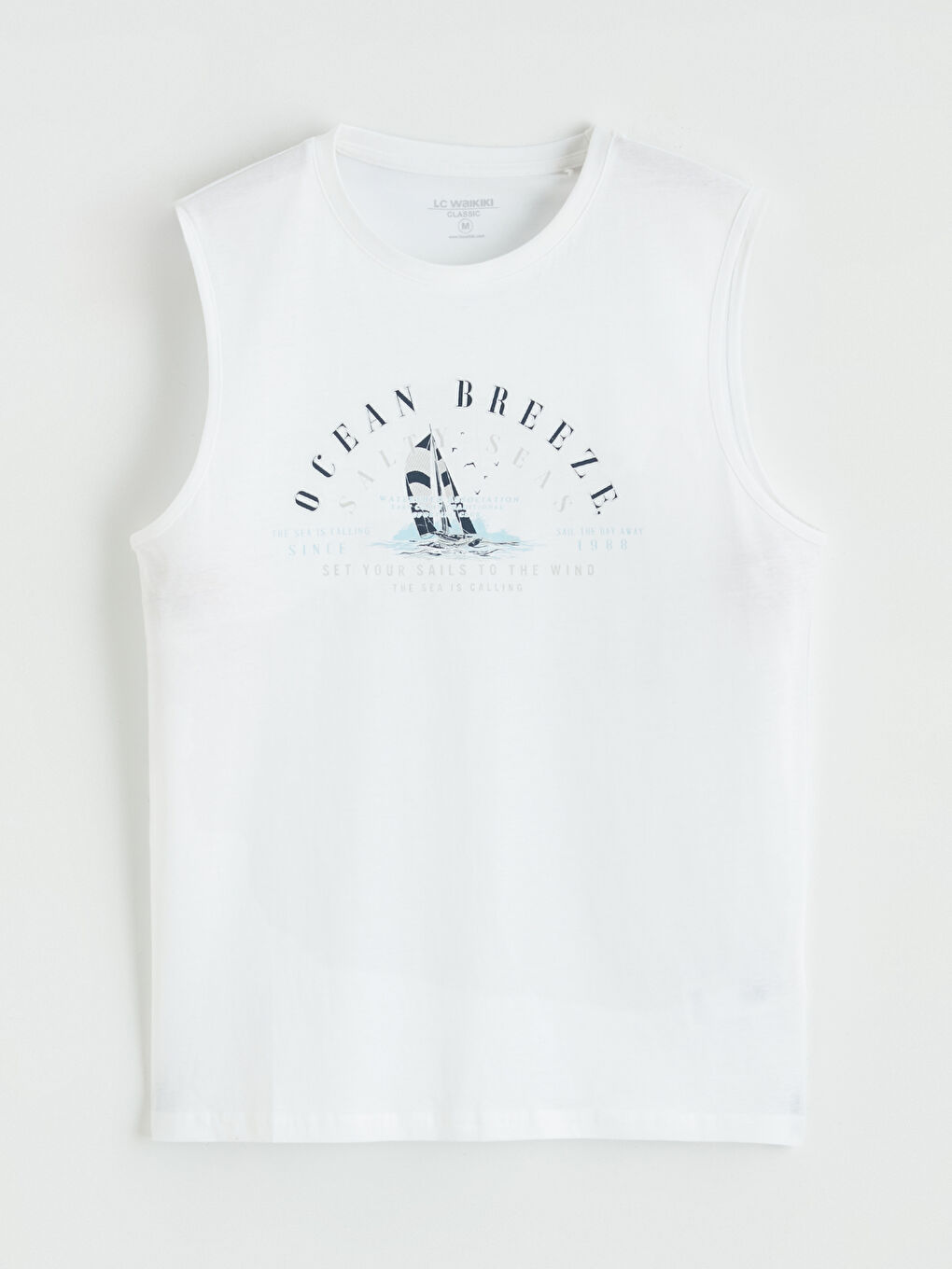 Crew Neck Printed Men's Sleeveless T-Shirt-3