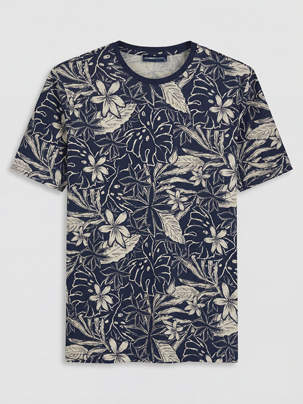 Crew Neck Patterned Men's T-Shirt-4