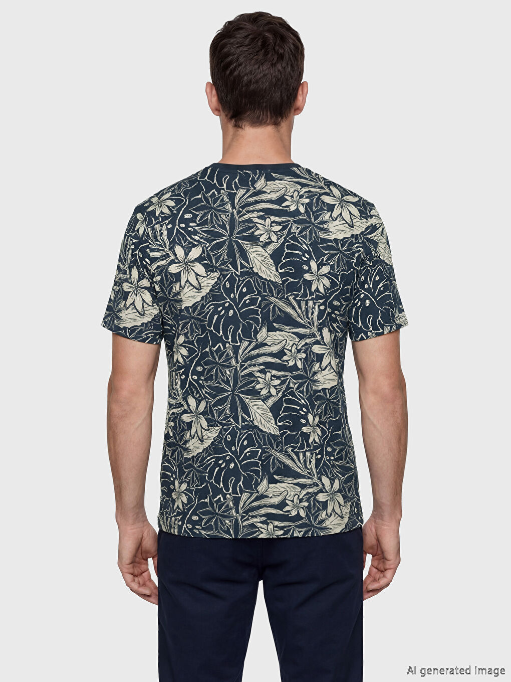 Crew Neck Patterned Men's T-Shirt-3
