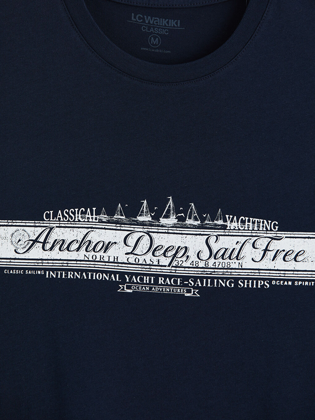 Lacivert Bisiklet Yaka Baskılı Erkek Kolsuz Tişört-2