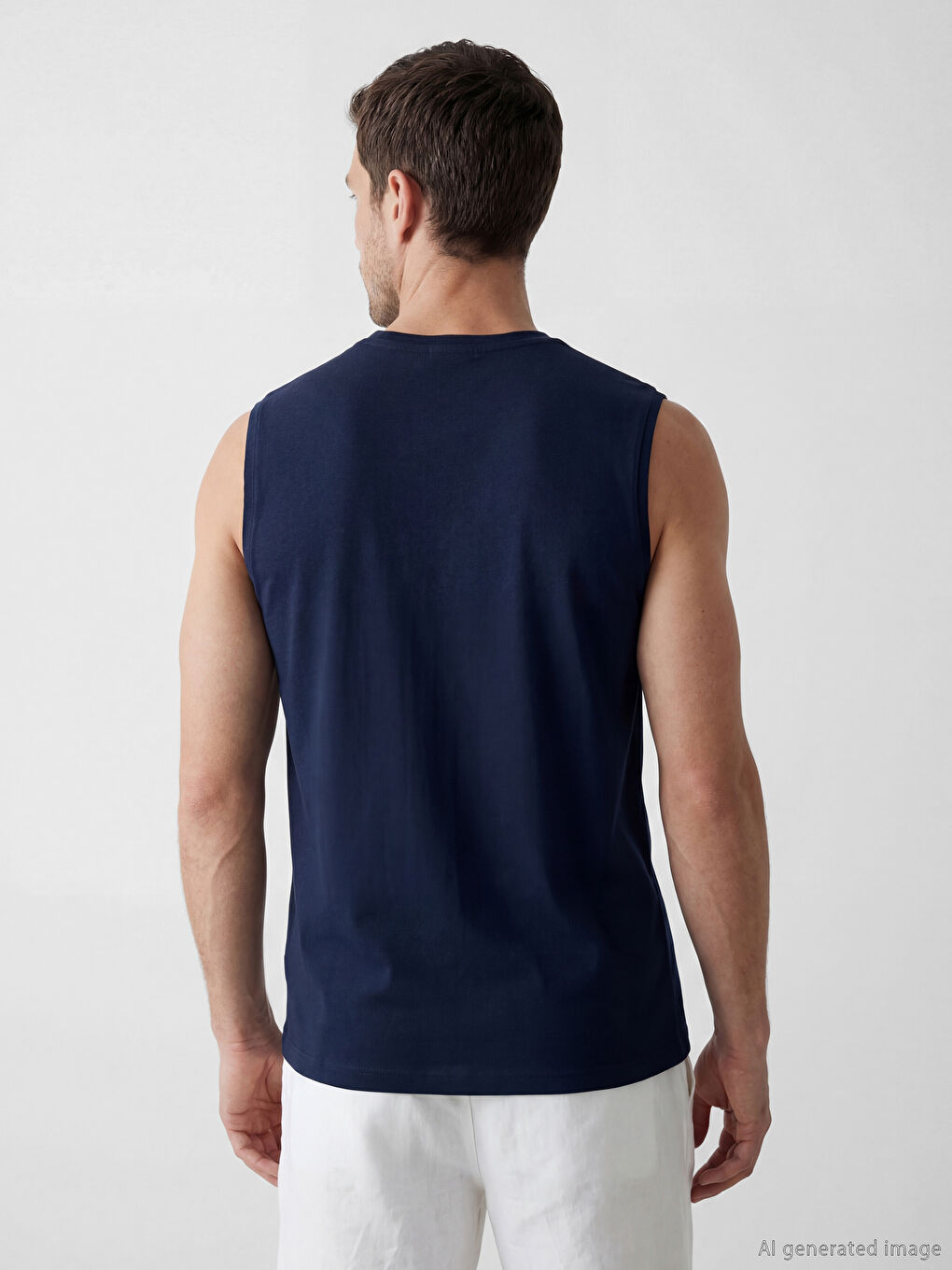 Crew Neck Printed Men's Sleeveless T-Shirt-2