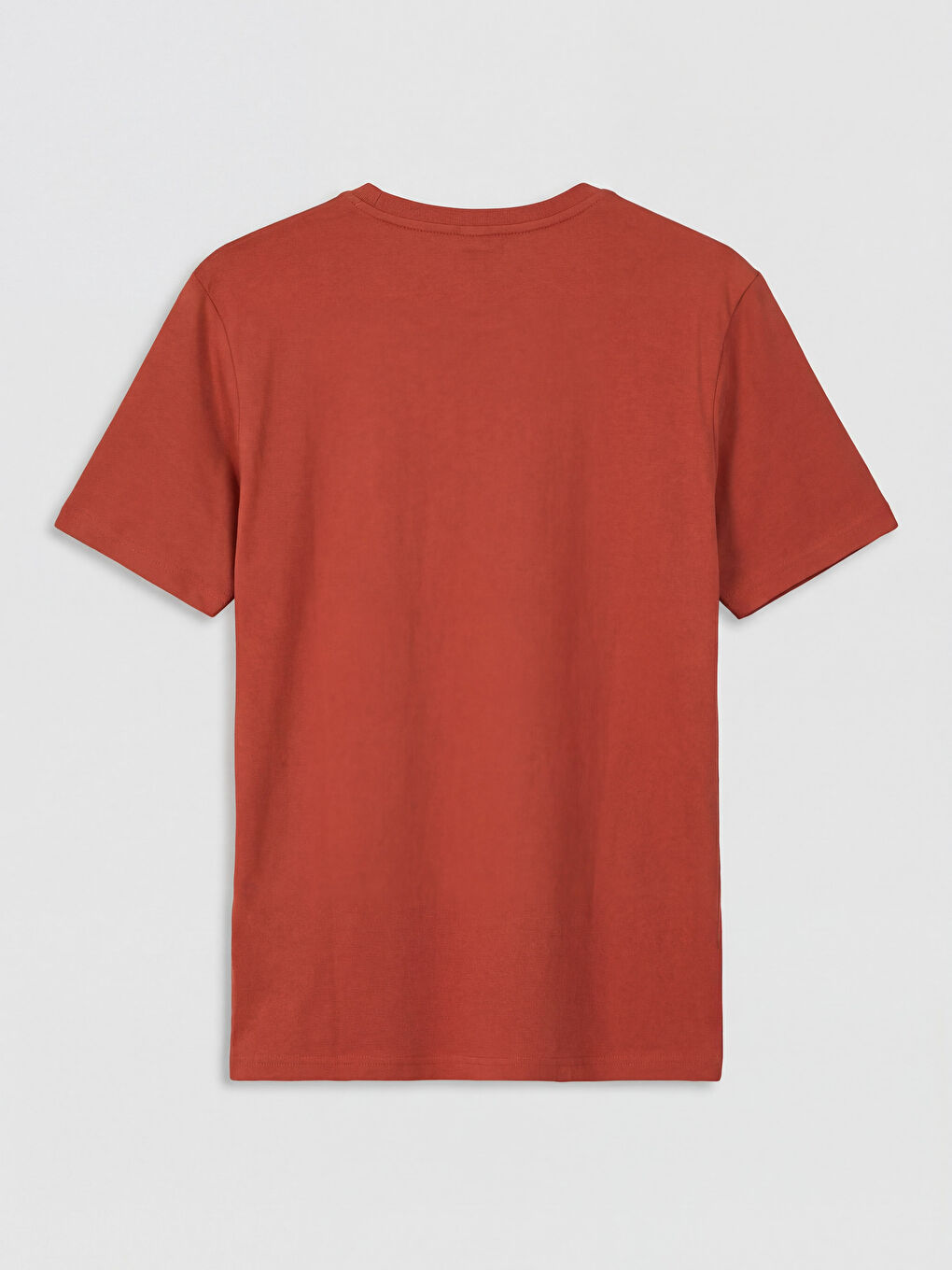 Turuncu Bisiklet Yaka Penye Erkek Tişört-1