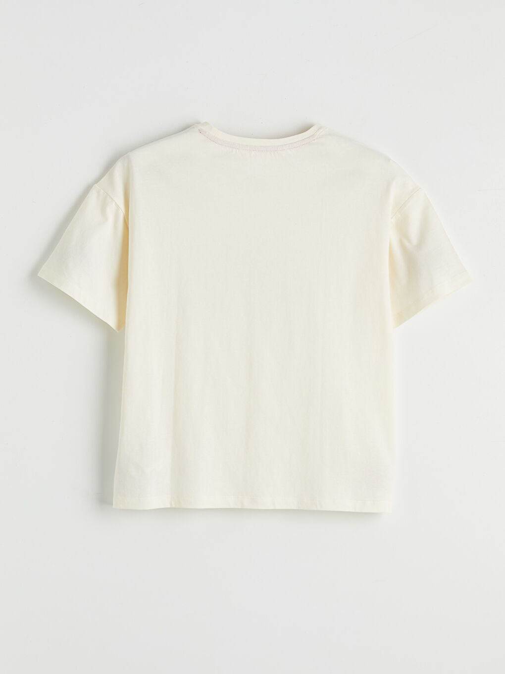 Ekru Bisiklet Yaka Desenli Kadın Pijama Takım-6